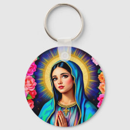 Virgin Mary Family Photo Cute Nyckelring