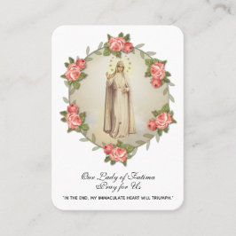 Virgin Mary Fatima Prayer Rosary Catholic Business Visitkort