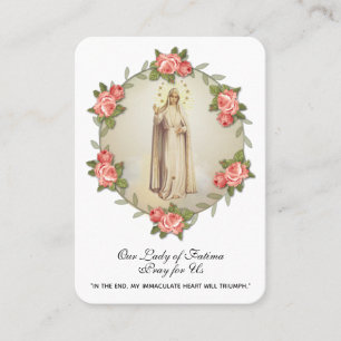 Virgin Mary Fatima Prayer Rosary Catholic Business Visitkort