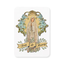 Virgin Mary Fatima Prayer Rosary Catholik Blommigt
