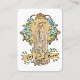 Virgin Mary Fatima Prayer Rosary Catholik Blommigt Visitkort