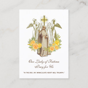 Virgin Mary Fatima Prayer Rosary Catholik Visitkort