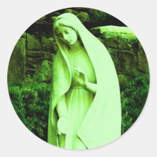 Virgin Mary för ändrad Grönt Runt Klistermärke
