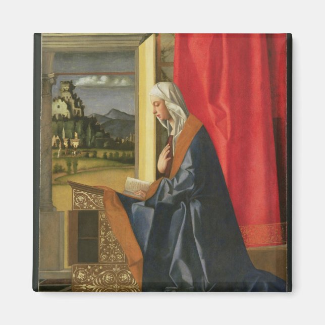 Virgin Mary, från Annunciation Diptych (olja på Magnet (Framsidan)