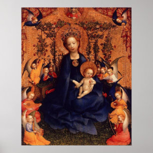 Virgin Mary från Rosor Poster