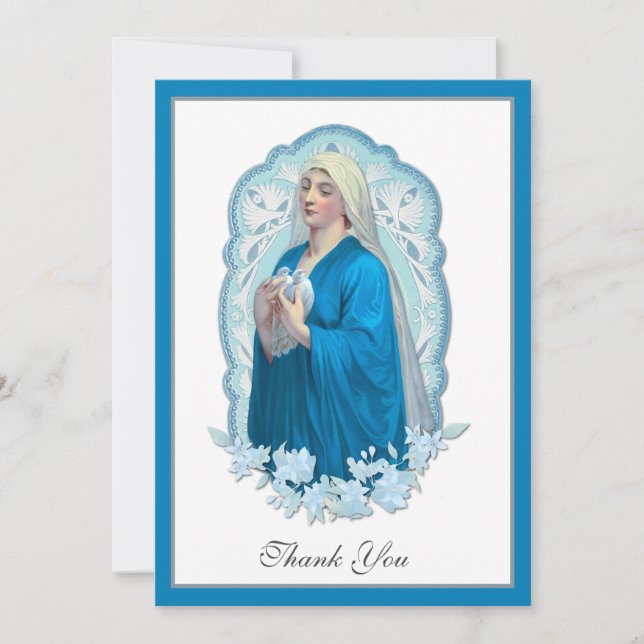 Virgin Mary Funeral Sympathy Heliga Card Tack (Framsida)