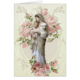 Virgin Mary Funeral Sympathy Heliga Card Tack Hälsningskort