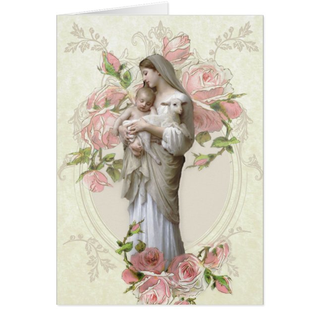 Virgin Mary Funeral Sympathy Heliga Card Tack Hälsningskort (Framsidan)