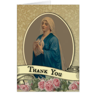 Virgin Mary Funeral Sympathy Heliga Card Tack Hälsningskort