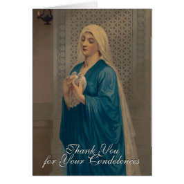 Virgin Mary Funeral Sympathy Heliga Card Tack OBS Kort