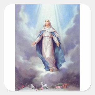 Virgin Mary Fyrkantigt Klistermärke