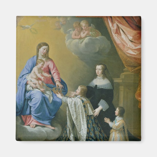 Virgin Mary ge Krona och Scepter Magnet (Framsidan)