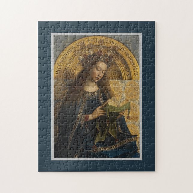Virgin Mary Gent Altarbit 1432 jan van eyck Pussel (Vertikal)