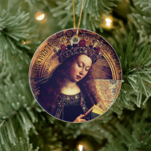 Virgin Mary - Ghent Altarbit från Jan van Eyck Julgransprydnad Keramik