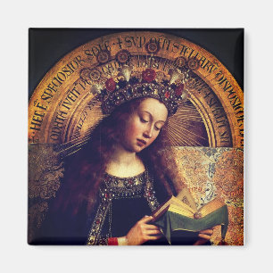 Virgin Mary - Ghent Altarbit från Jan van Eyck Magnet