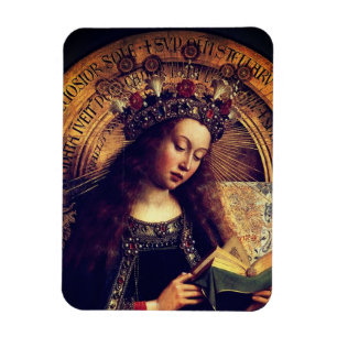 Virgin Mary - Ghent Altarbit från Jan van Eyck Magnet