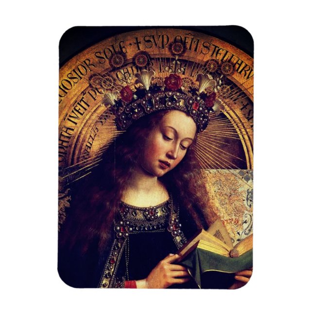 Virgin Mary - Ghent Altarbit från Jan van Eyck Magnet (Vertikal)
