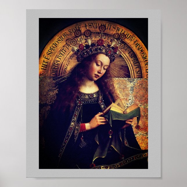 Virgin Mary - Ghent Altarbit från Jan van Eyck Poster (Framsidan)