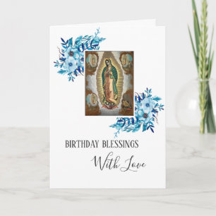 Virgin Mary Guadalupe Birthday Mexico Religiösa Kort