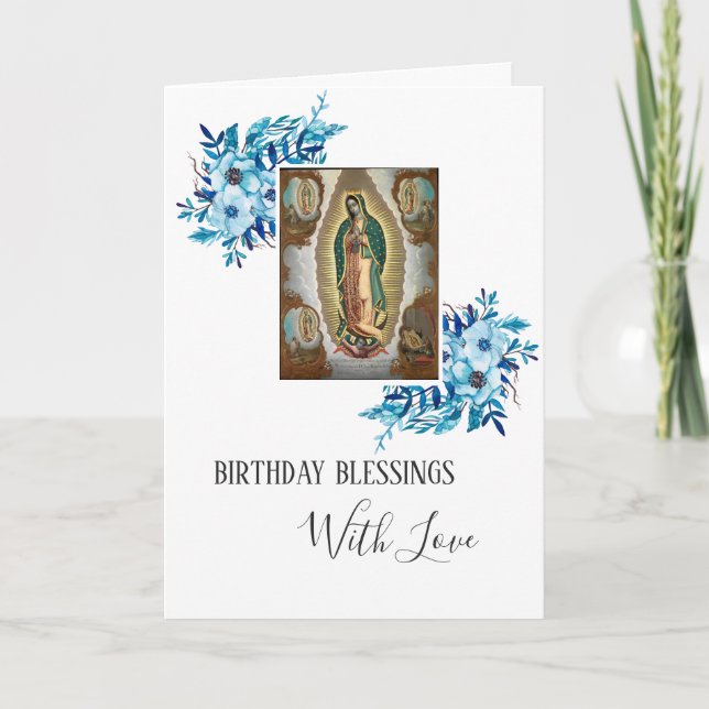 Virgin Mary Guadalupe Birthday Mexico Religiösa Kort (Framsida)