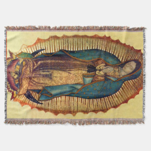 Virgin Mary Guadalupe Fullt Tilma Throw Blanket Mysfilt