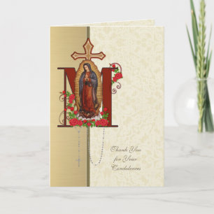 Virgin Mary Guadalupe Religiösa Condolence Tack Kort
