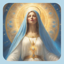 Virgin Mary Halo Himmelsk Pose Sweet Ansikte