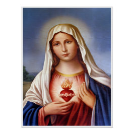 Virgin Mary Helig Heart Perfect Poster