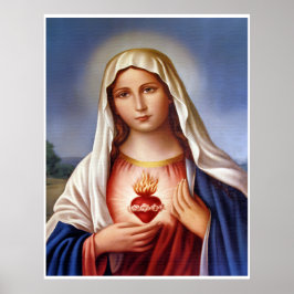 Virgin Mary Helig Heart Poster