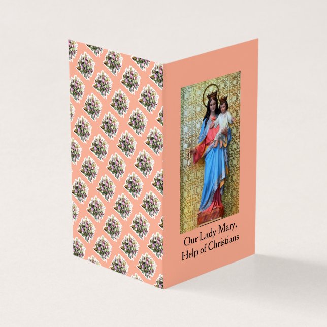 Virgin Mary, Help of Christians, Prayer Card Kort (Utsida)