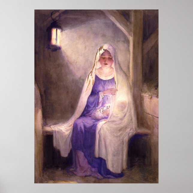 Virgin Mary Holding Baby Jesus 1912 Poster (Framsidan)