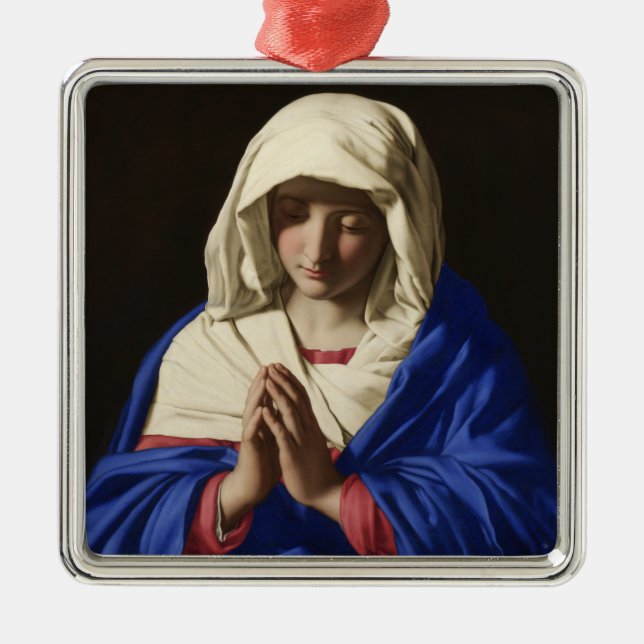 Virgin Mary i Prayer Julgransprydnad Metall (Framsidan)
