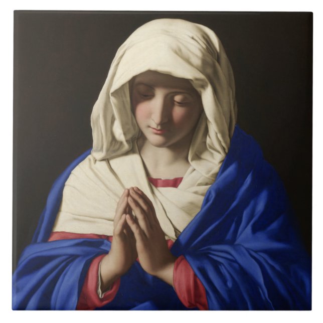 Virgin Mary i Prayer Kakelplatta (Framsidan)