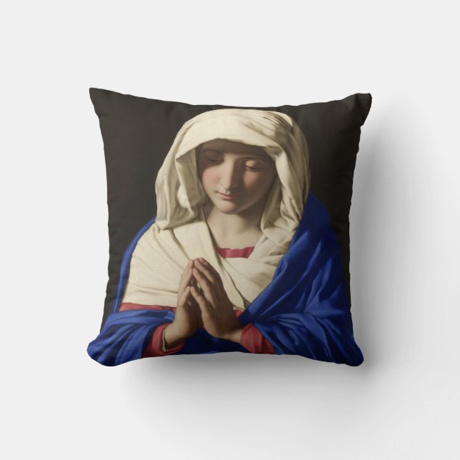Virgin Mary i Prayer Kudde (Framsida)