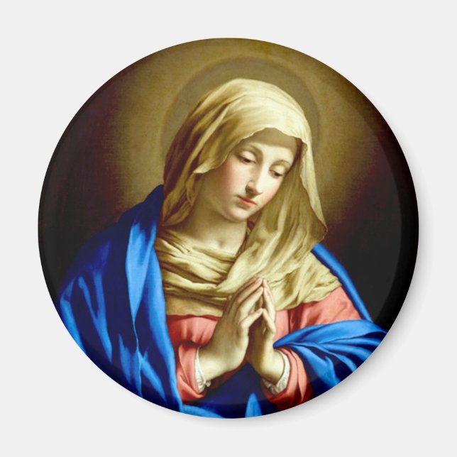 Virgin Mary i Prayer Magnet (Framsidan)