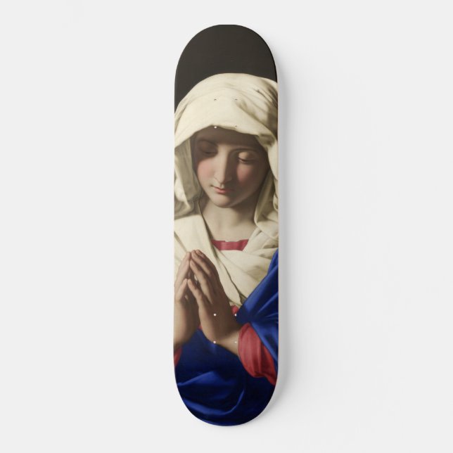 Virgin Mary i Prayer Mini Skateboard Bräda 18,5 Cm (Framsida)