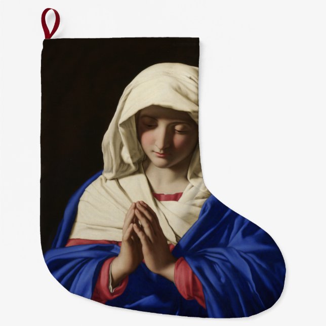 Virgin Mary i Prayer Stor Julstrumpa (Framsidan)
