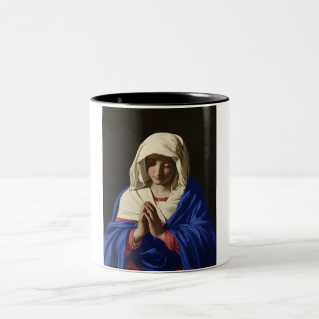 Virgin Mary i Prayer Två-Tonad Mugg (Center)