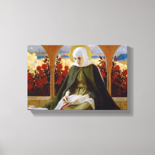 Virgin Mary i Ro Garden (Albert Edelfilt) Canvastryck