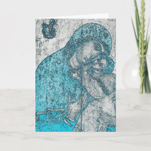 Virgin Mary Infant Jesus Kristus önskning Helgkort
