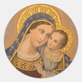 Virgin Mary Jesus Bra Counsel Catholique Religiösa Runt Klistermärke