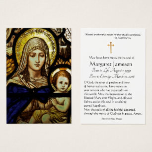 Virgin Mary Jesus fastkedjade katolska Religiösan Visitkort