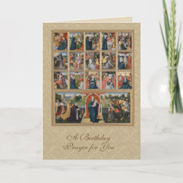 Virgin Mary Jesus Heliga Rosary Helig Art Religiös Helgkort