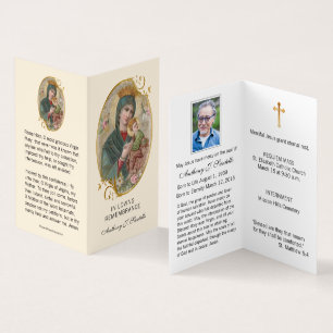 Virgin Mary Jesus katolska begravningskort för Hel Visitkort
