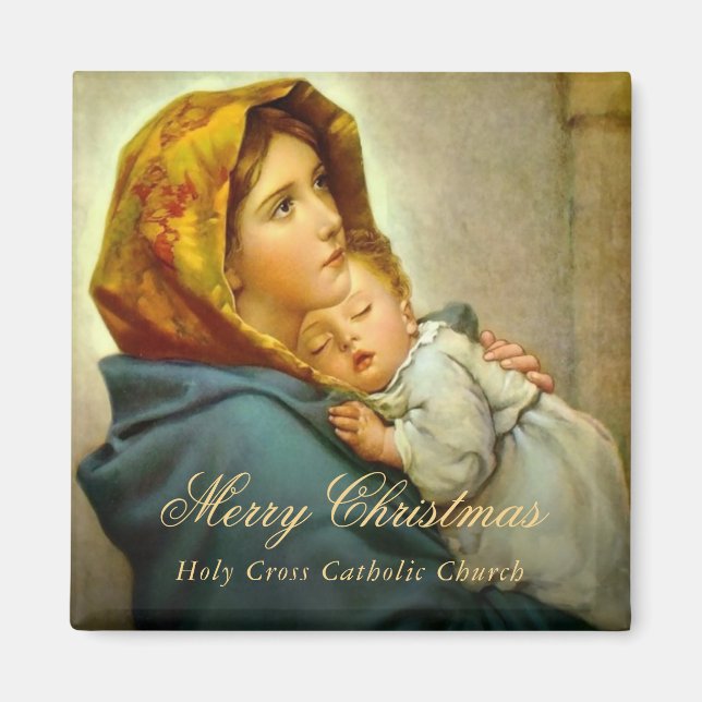 Virgin Mary Jesus katolska kyrkan jul Magnet (Framsidan)