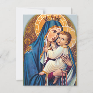 Virgin Mary Jesus katolska masserbjudande Vykort