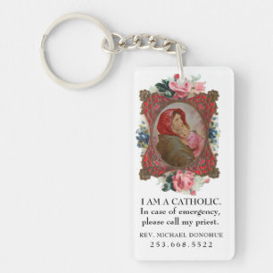 Virgin Mary Jesus Keychain, katolsk ID-Religiösa