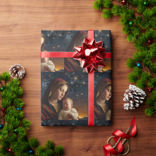 Virgin Mary & Jesus Kristus Nativitet Presentpapper