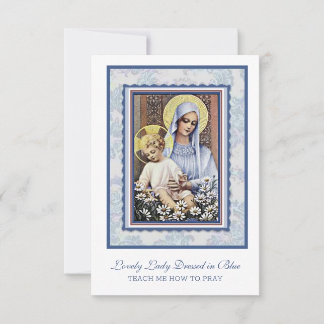 Virgin Mary Jesus Loely Dam, som är gift i Blue Di (Framsida)