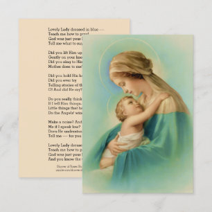 Virgin Mary Jesus Loely Dam, som är gift i Blue Di Inbjudningar